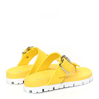 Prada EVA Rubber Buckled Lug Sole 20mm Thong Sandals 39 Sole 4 of 8