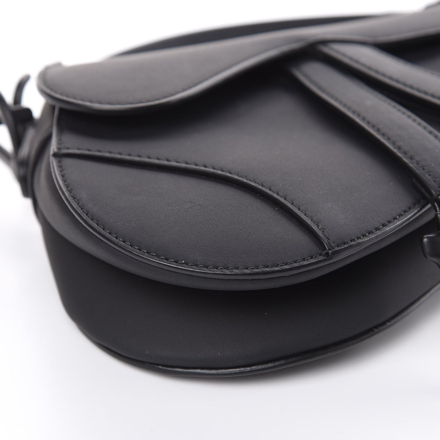 Ultra Matte Calfskin Mini Saddle Bag Black