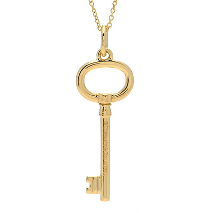 Tiffany 18K Yellow Gold Small Oval Key Pendant Necklace 3 of 4