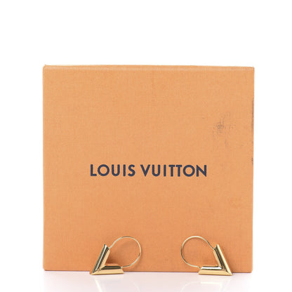 Louis Vuitton Brass Essential V Hoop Earrings Gold 5 of 5