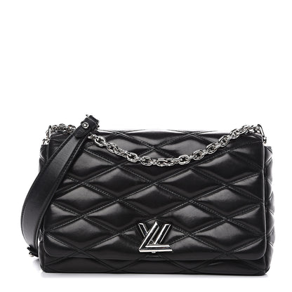 Louis Vuitton Lambskin Malletage GO-14 MM Black 1 of 13