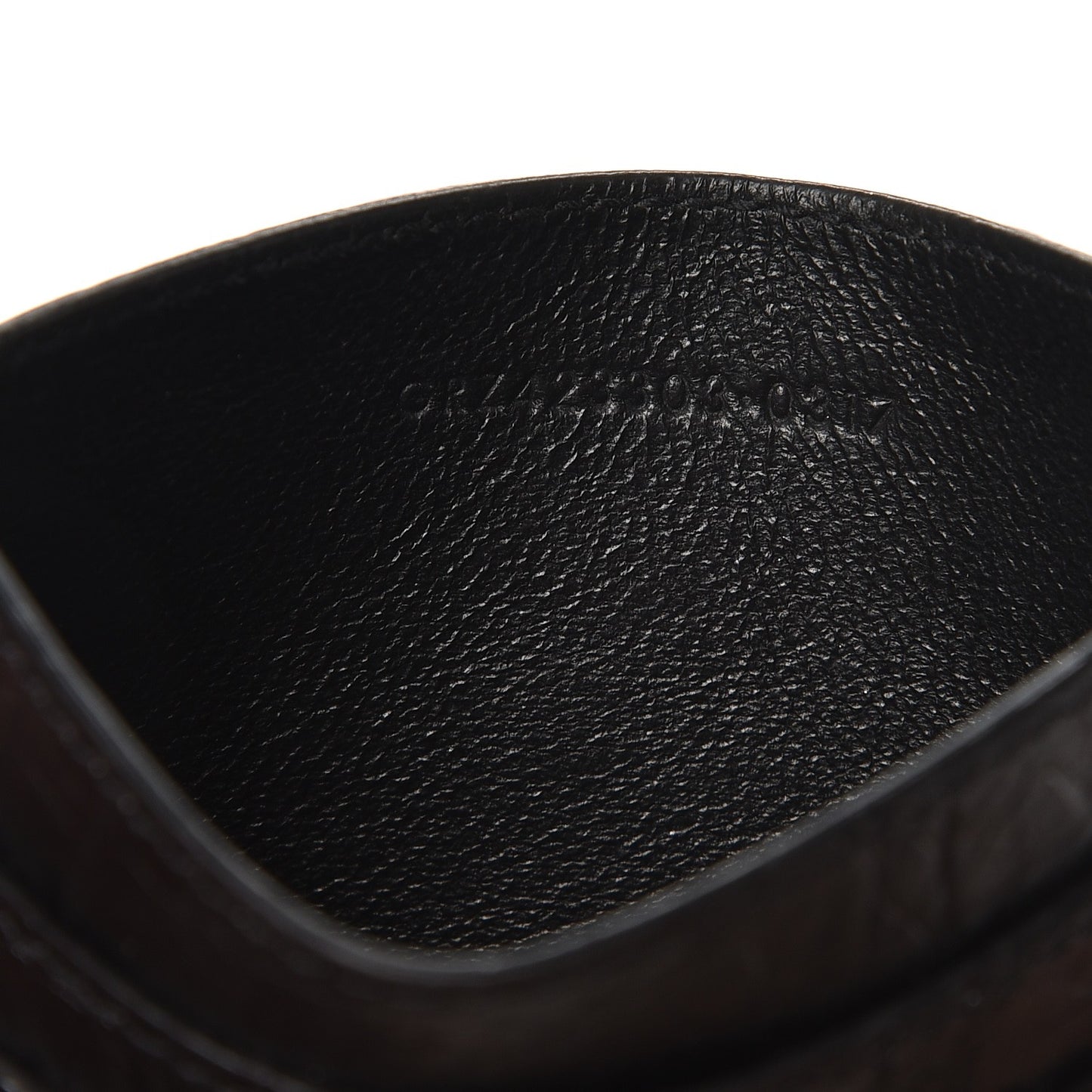 Calfskin Crocodile Embossed Monogram Credit Card Case Black