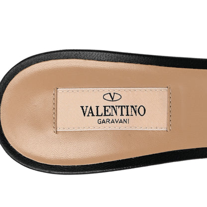Valentino Garavani Calfskin Rockstud Wedge Sandals 38.5 Black 7 of 10