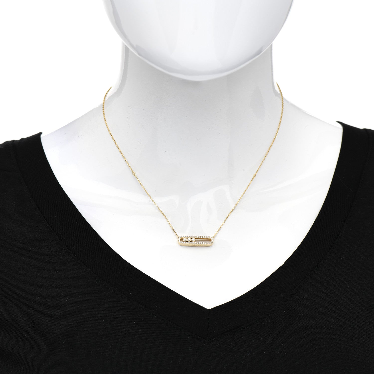 Messika 18K Yellow Gold Diamond Baby Move Classic Pave Necklace 2 of 4