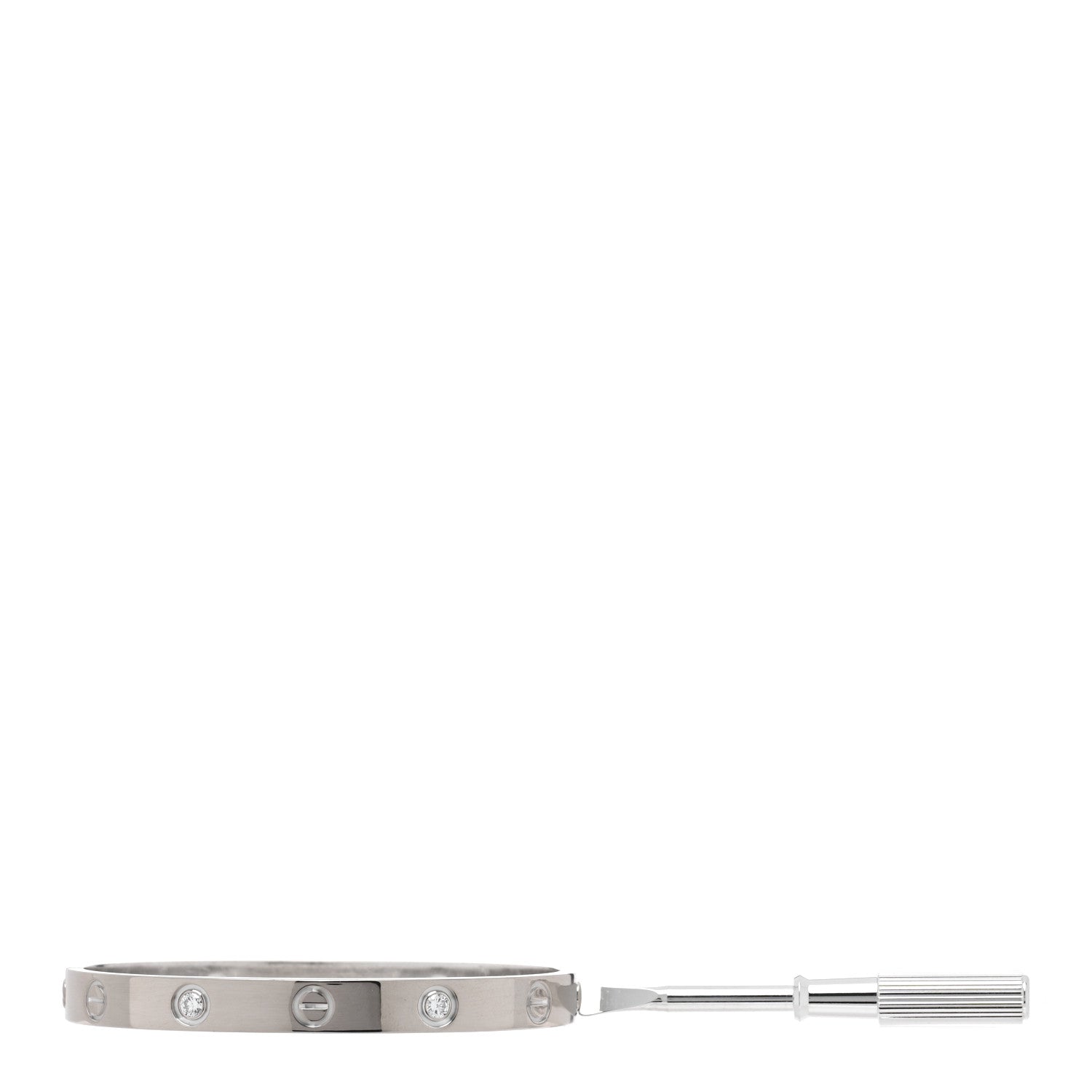 Cartier 18K White Gold 4 Diamond LOVE Bracelet 16 3 of 7