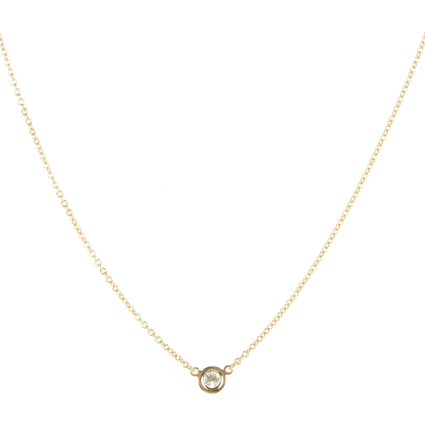 18K Yellow Gold Diamond .17ct Elsa Peretti Diamonds by the Yard Pendant Necklace