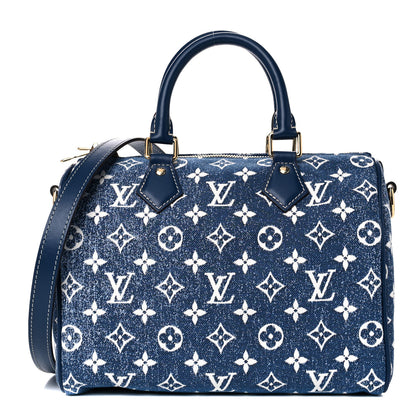 Louis Vuitton Monogram Jacquard Denim Speedy Bandouliere 25 Bleu 1 of 8
