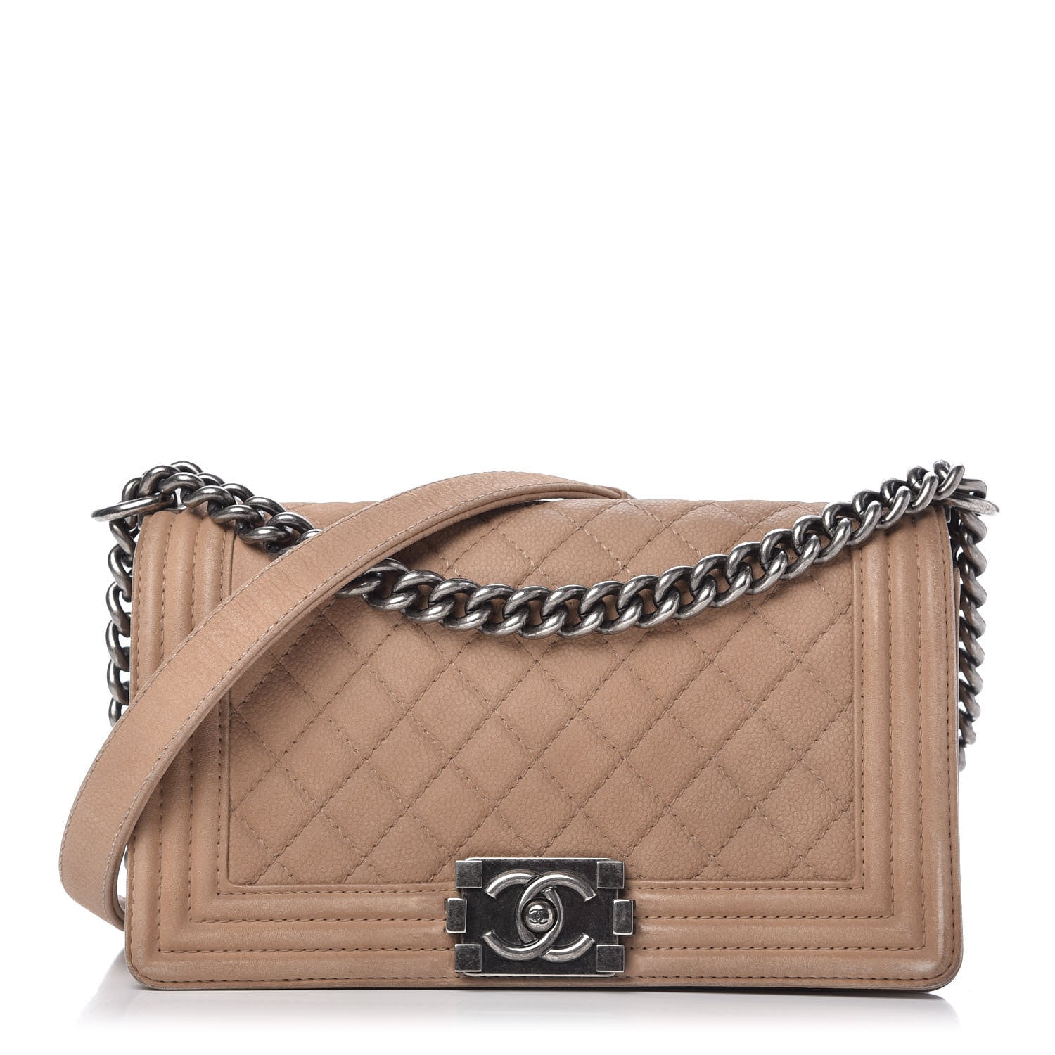 Chanel Iridescent Caviar Quilted Medium Boy Flap Beige 1 of 14