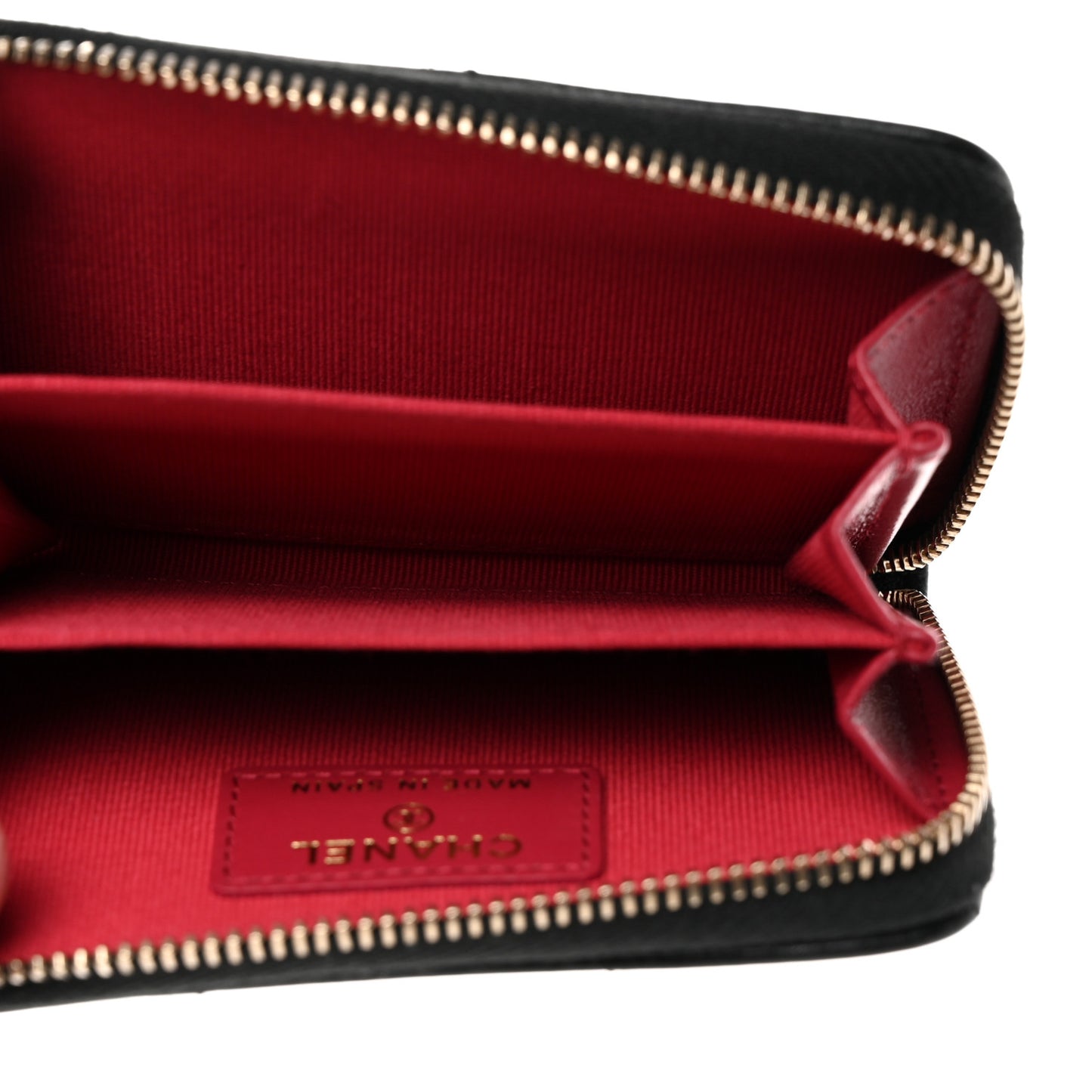 Lambskin Quilted Chanel 19 Zip Around Coin Purse Wallet Black