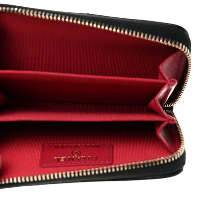 Chanel Lambskin Quilted Chanel 19 Zip Around Coin Purse Wallet Black 5 of 8