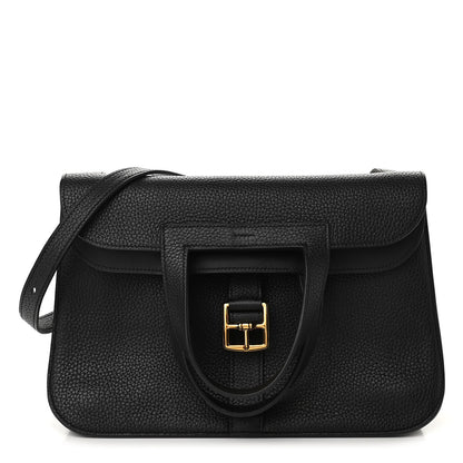 Hermes Taurillon Clemence Halzan 25 Black 1 of 10