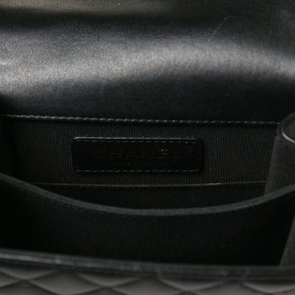 Chanel Calfskin Quilted North South Boy Flap Black 5 of 16
