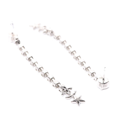Chanel Crystal Starfall Drop Long CC Earrings Silver 3 of 5