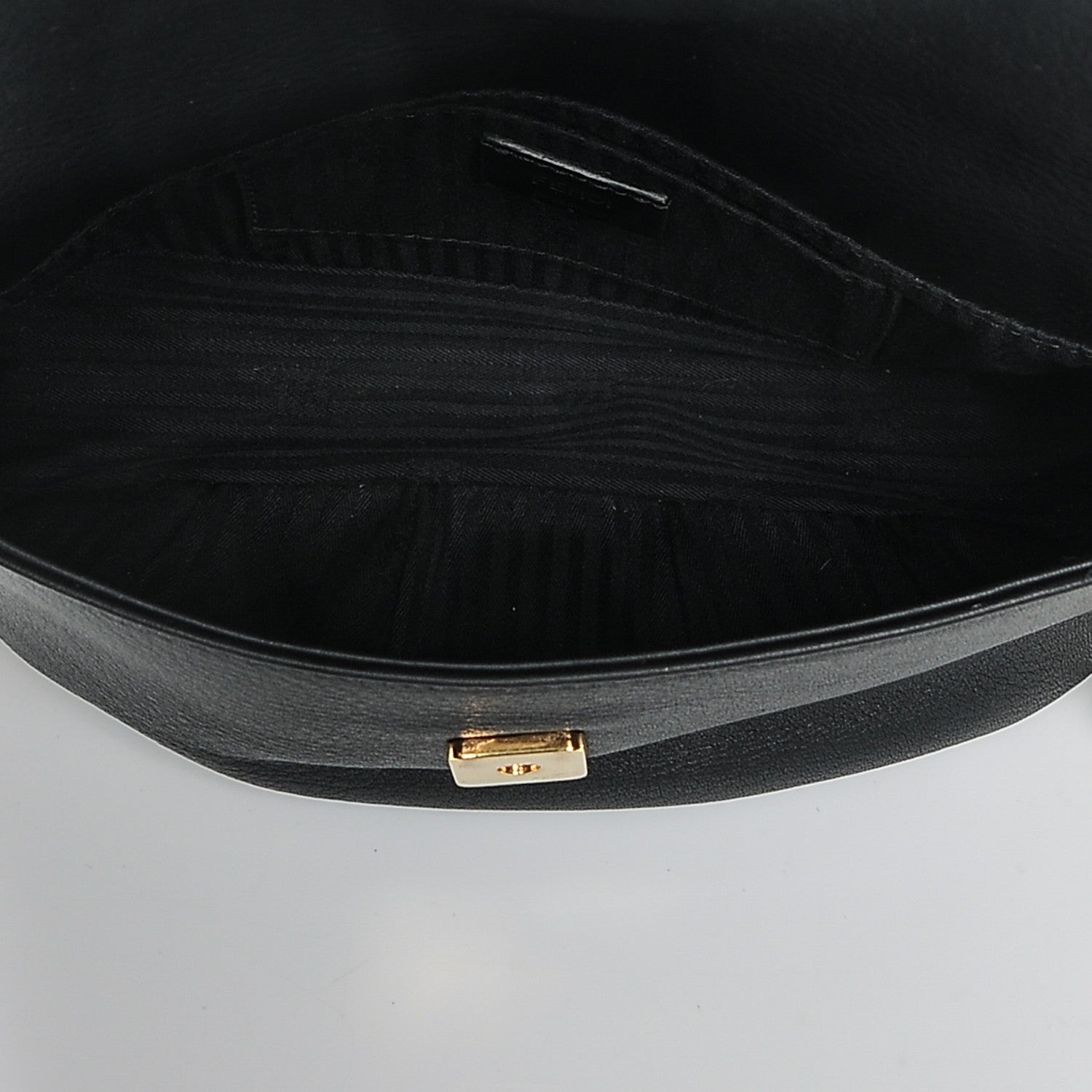 Fendi Vitello Flamingo Enamel Fendista Pouchette Crossbody Black 5 of 6