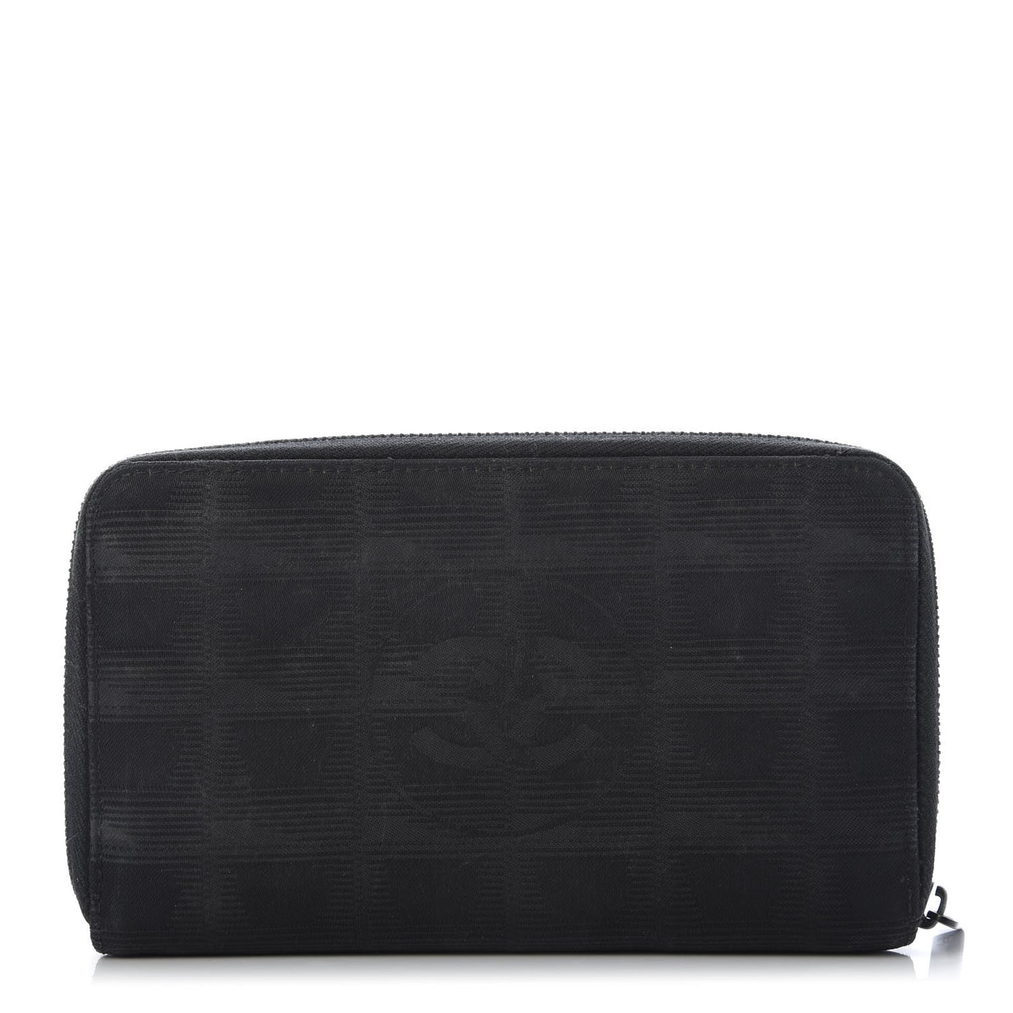Nylon Travel Zip Around Wallet Black