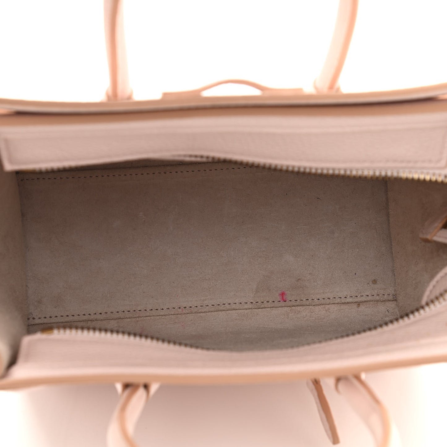 Drummed Calfskin Nano Luggage Pale Pink