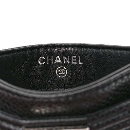 Chanel Caviar Chevron Quilted Boy Card Holder Black 6 of 12