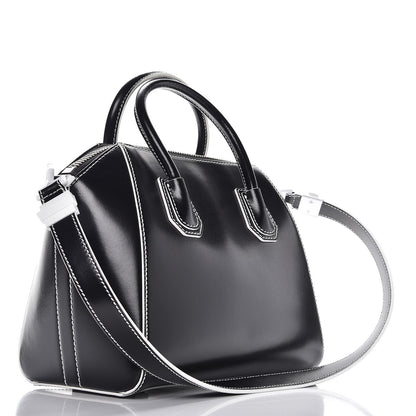 Givenchy Calfskin Contrast Topstitch Small Antigona Black White 3 of 7