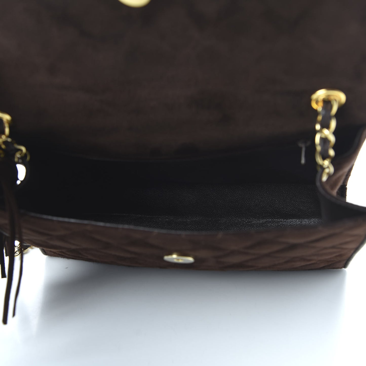 Suede CC Tassel Flap Brown