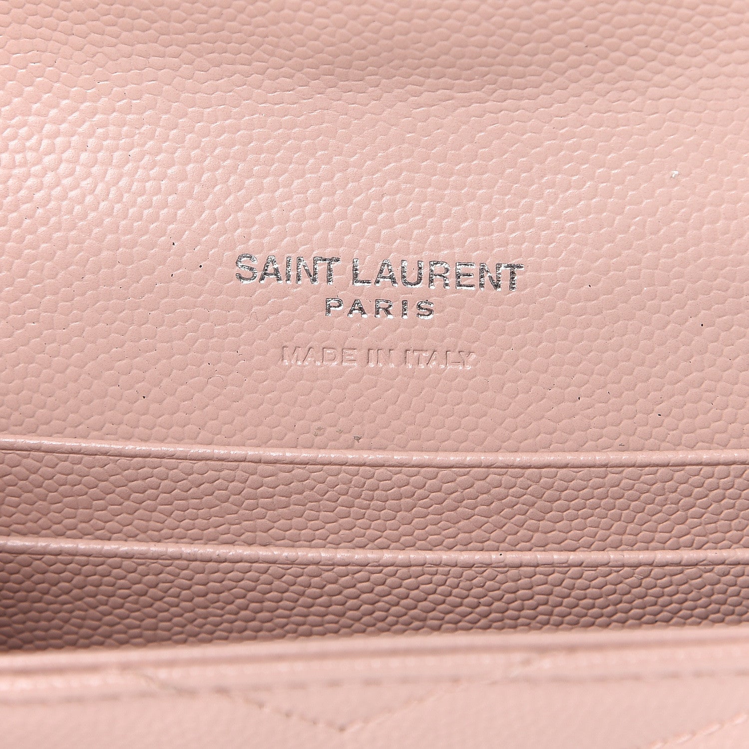 Saint Laurent Grain De Poudre Matelasse Chevron Small Monogram Envelope Wallet Pale Pink 5 of 12