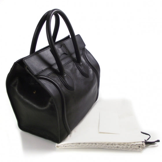Celine Leather Mini Luggage Bag Black 3 of 9