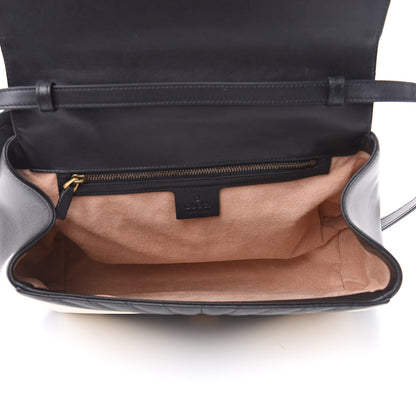 Gucci Calfskin Bamboo Trapuntata Queen Margaret Top Handle Bag Mystic White Black 5 of 11