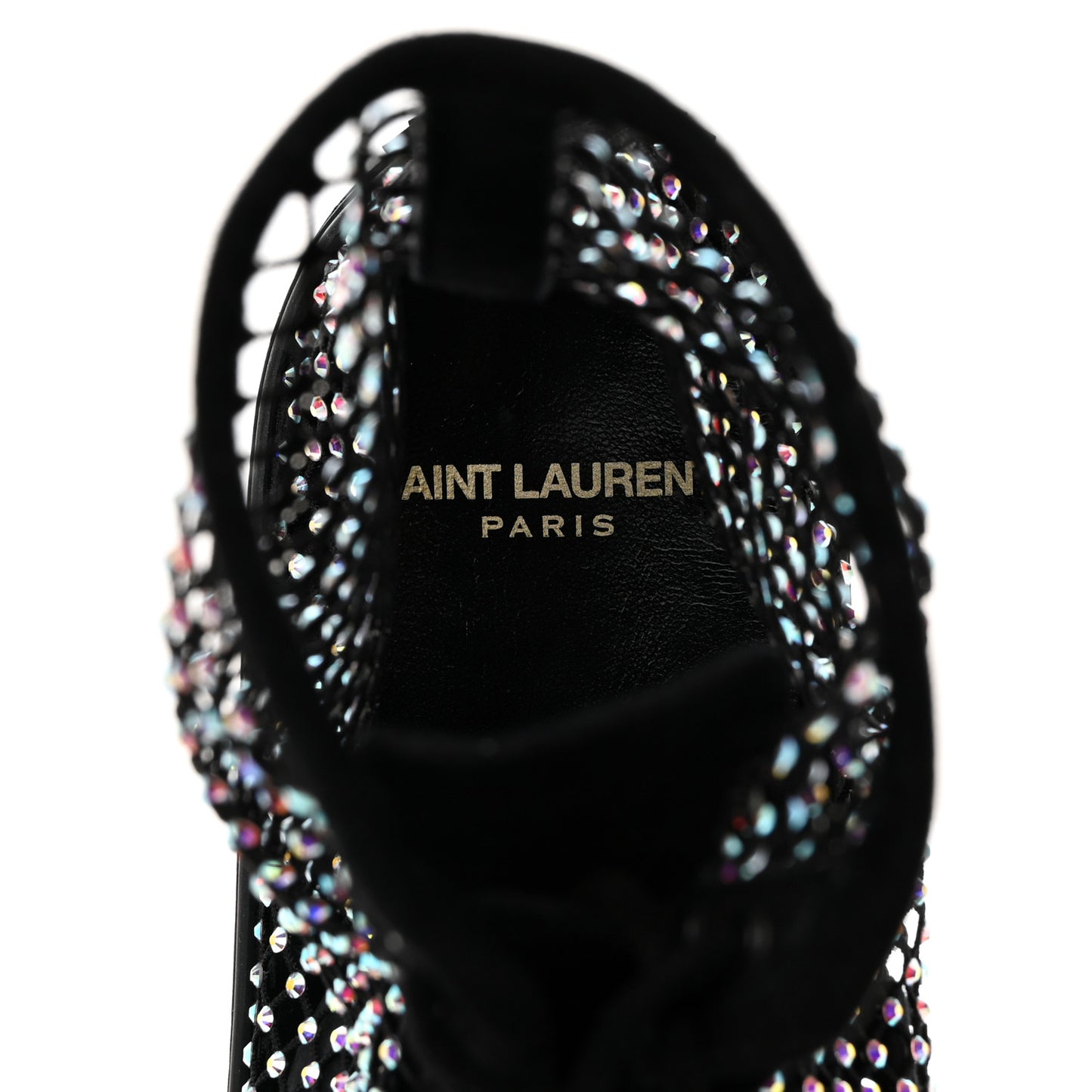 Mesh Crystal Mid Top Sneakers 37 Black