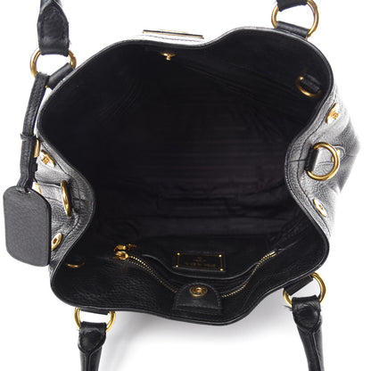 Prada Vitello Daino Shoulder Bag Black 5 of 13