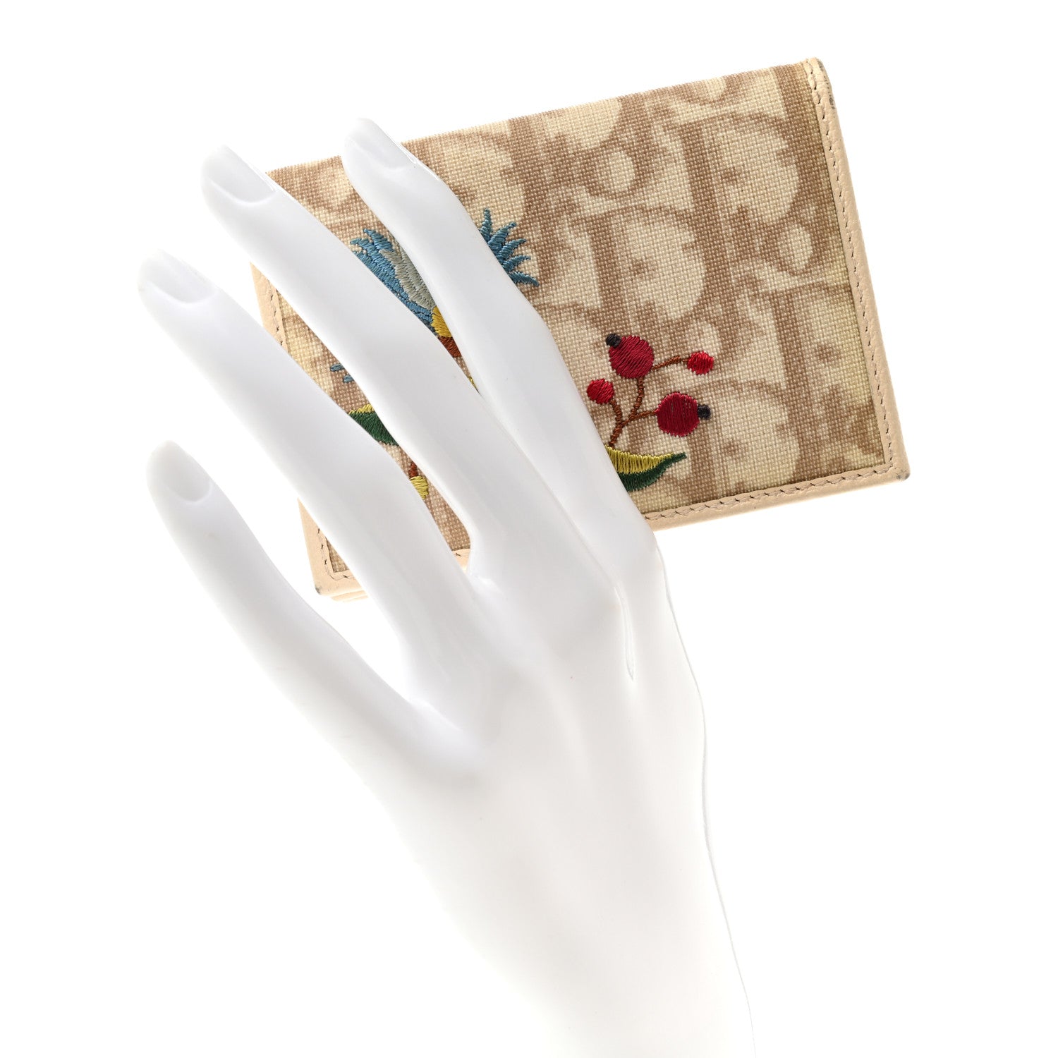 Christian Dior Monogram Vintage Flowers Card Holder Beige 2 of 11