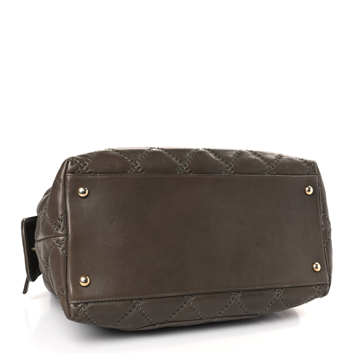 Calfskin Quilted Retro Chain Shoulder Bag Grey