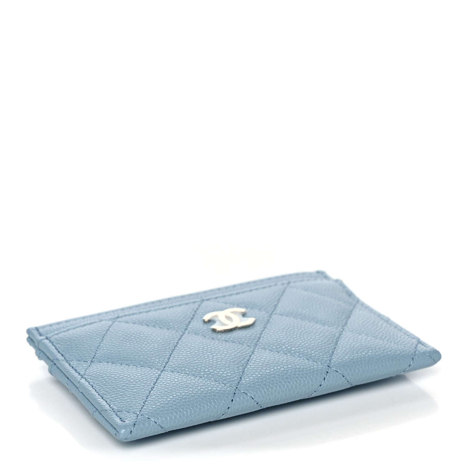 Chanel Caviar Quilted Card Holder Light Blue 4 of 9