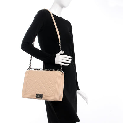 Chanel Lambskin Quilted Large Boy Flap Beige 2 of 13
