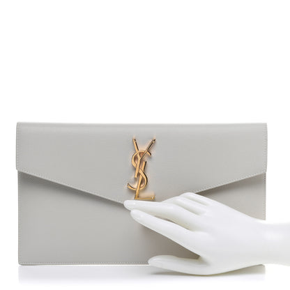 Saint Laurent Grain De Poudre Uptown Pouch Granite 2 of 9