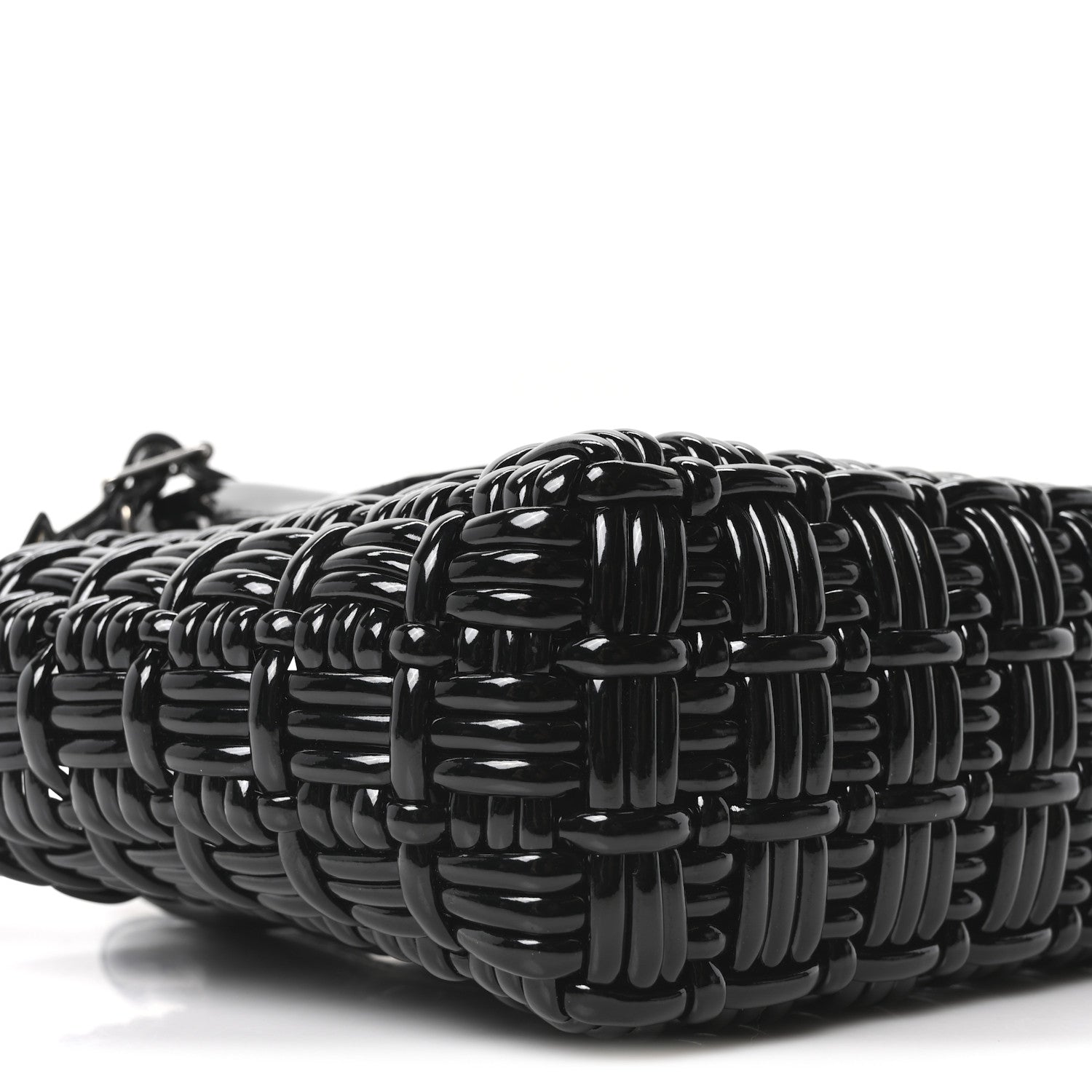 Balenciaga Faux Calfskin Braided Varnished XXS Bistro Basket Black 8 of 9