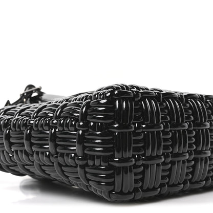 Balenciaga Faux Calfskin Braided Varnished XXS Bistro Basket Black 8 of 9