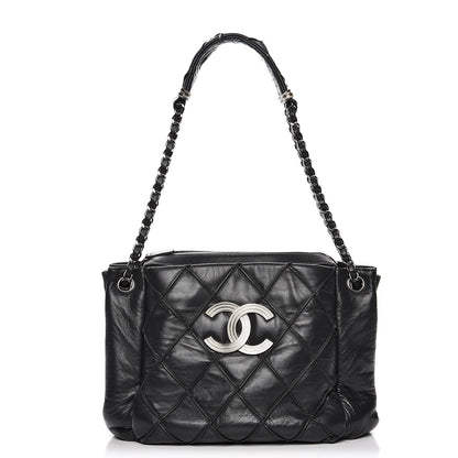 Chanel Lambskin Accordion Shoulder Bag Grey 1 of 8