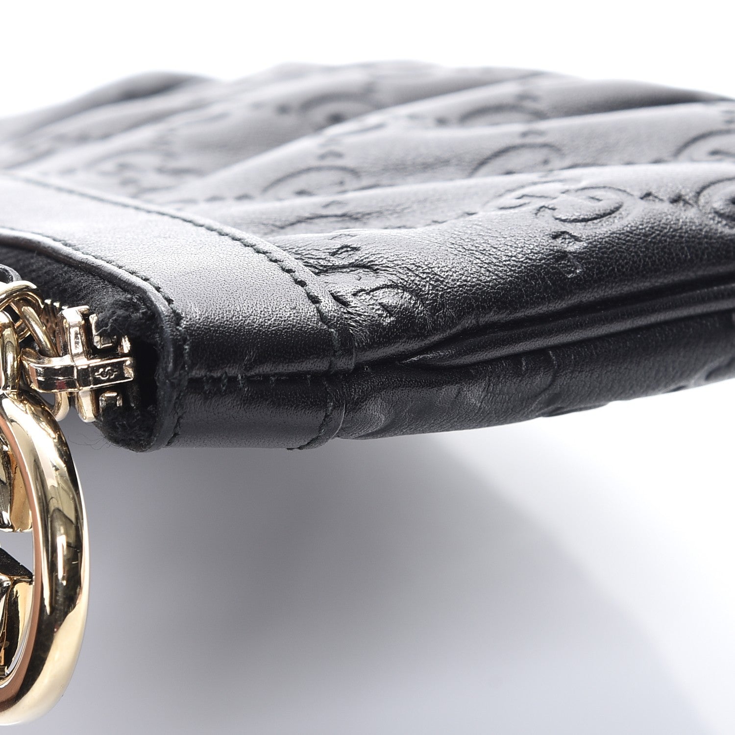 Gucci Guccissima Signature New Britt Wristlet Black 8 of 9