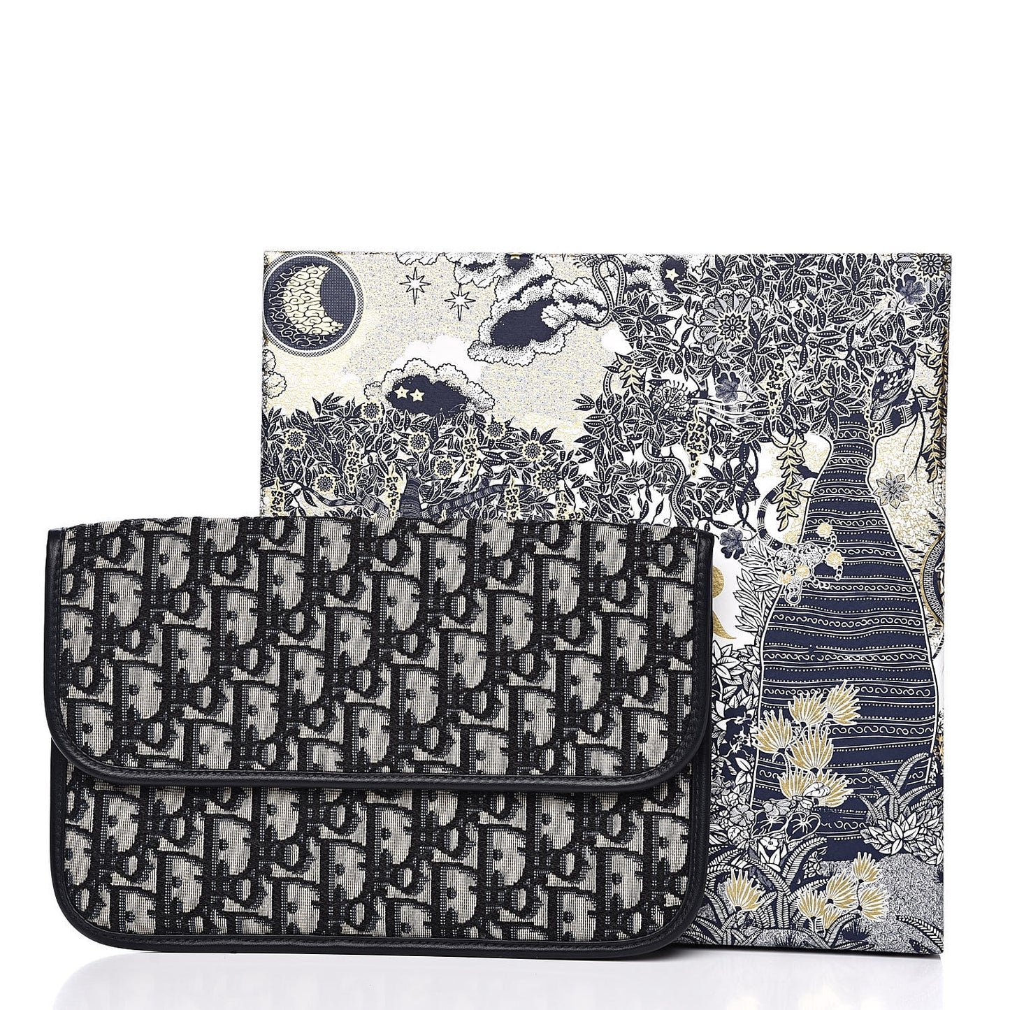 Oblique Flap Pouch Clutch Blue