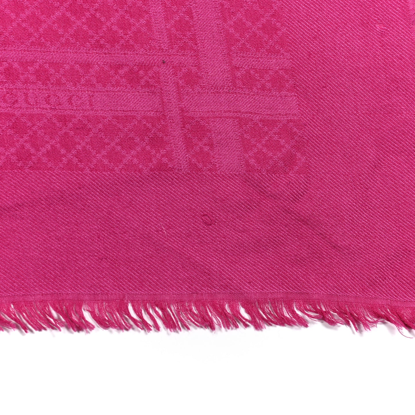 Wool Silk Diamante Fringe Shawl Fuchsia