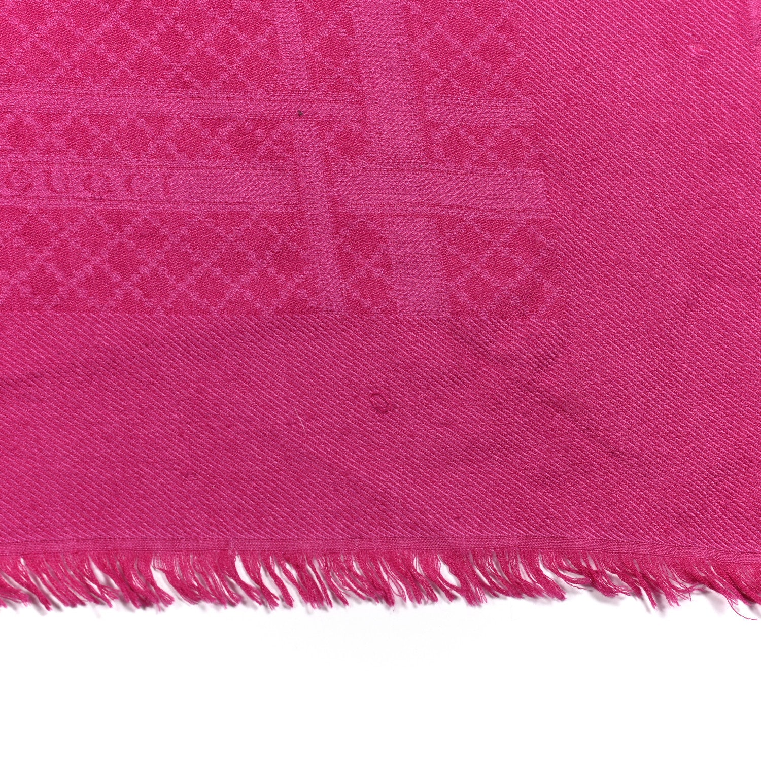 Gucci Wool Silk Diamante Fringe Shawl Fuchsia 3 of 6