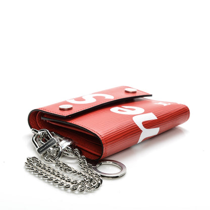Louis Vuitton X SUPREME Epi Chain Wallet Red 4 of 7