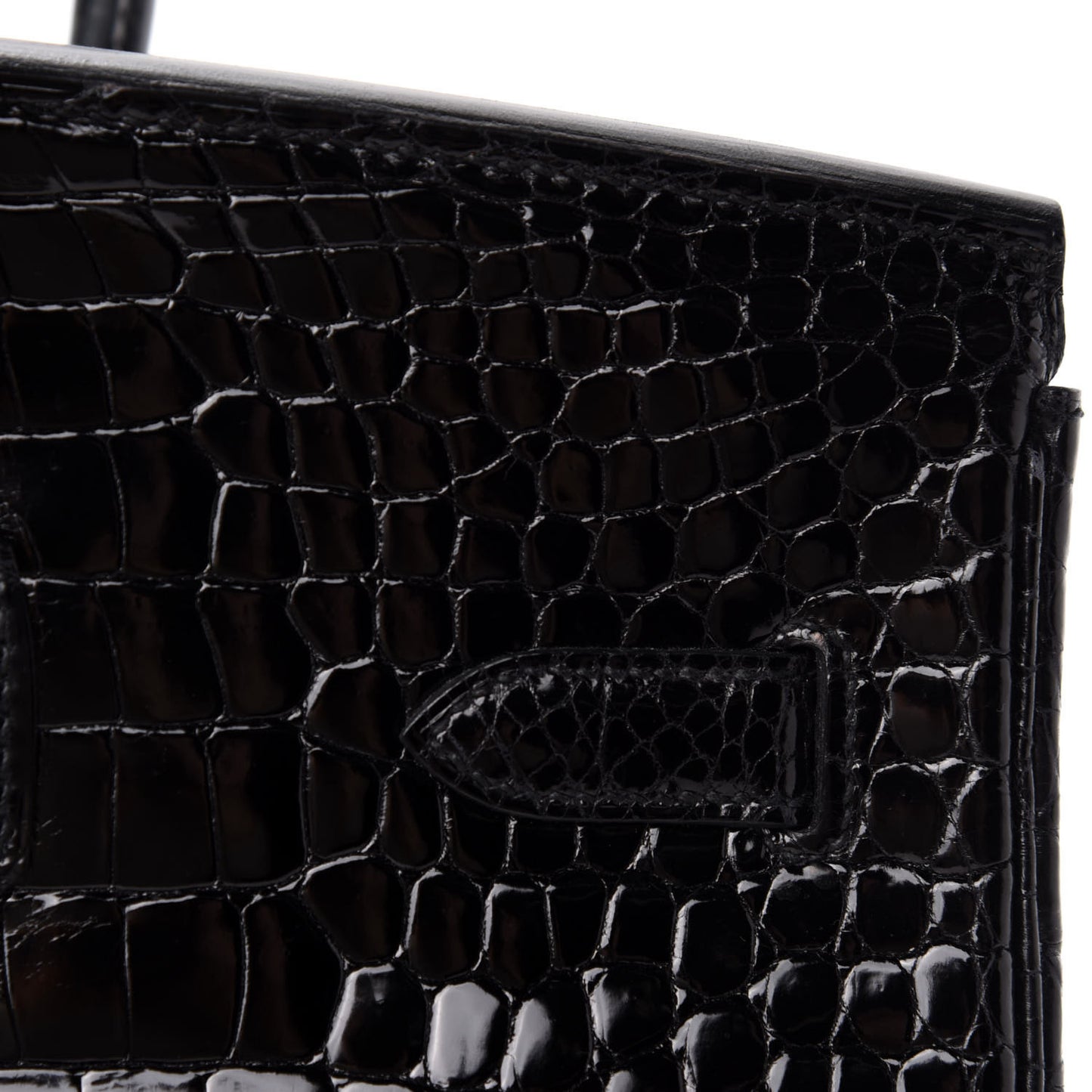 Shiny Porosus Crocodile Birkin 35 Black