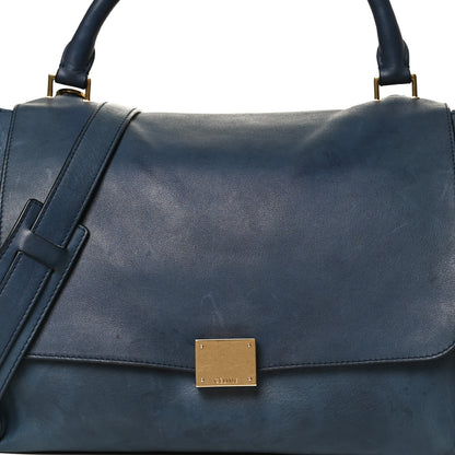 Celine Smooth Calfskin Suede Medium Bi-Color Trapeze Blue 12 of 12