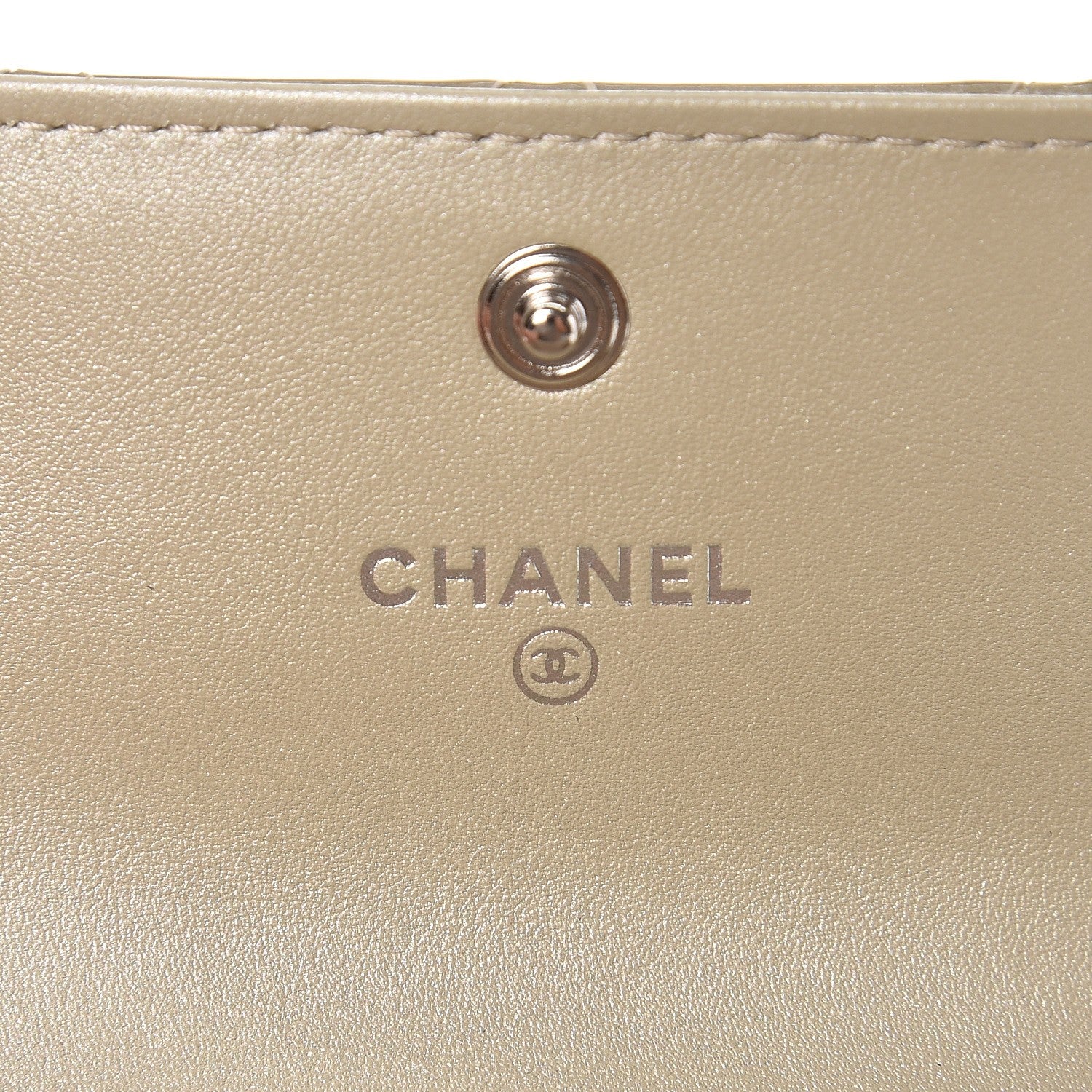 Chanel Patent Quilted Card Holder Light Gold 6 of 9