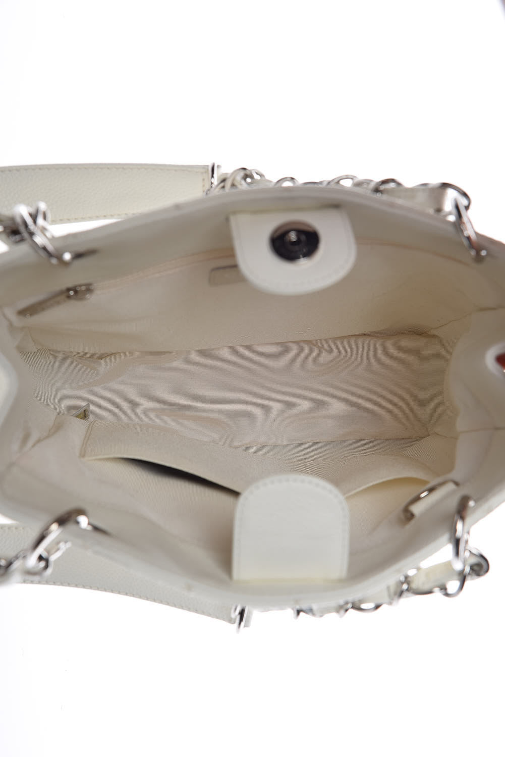 Chanel Caviar Quilted Petit Shopping Tote PST White 5 of 13