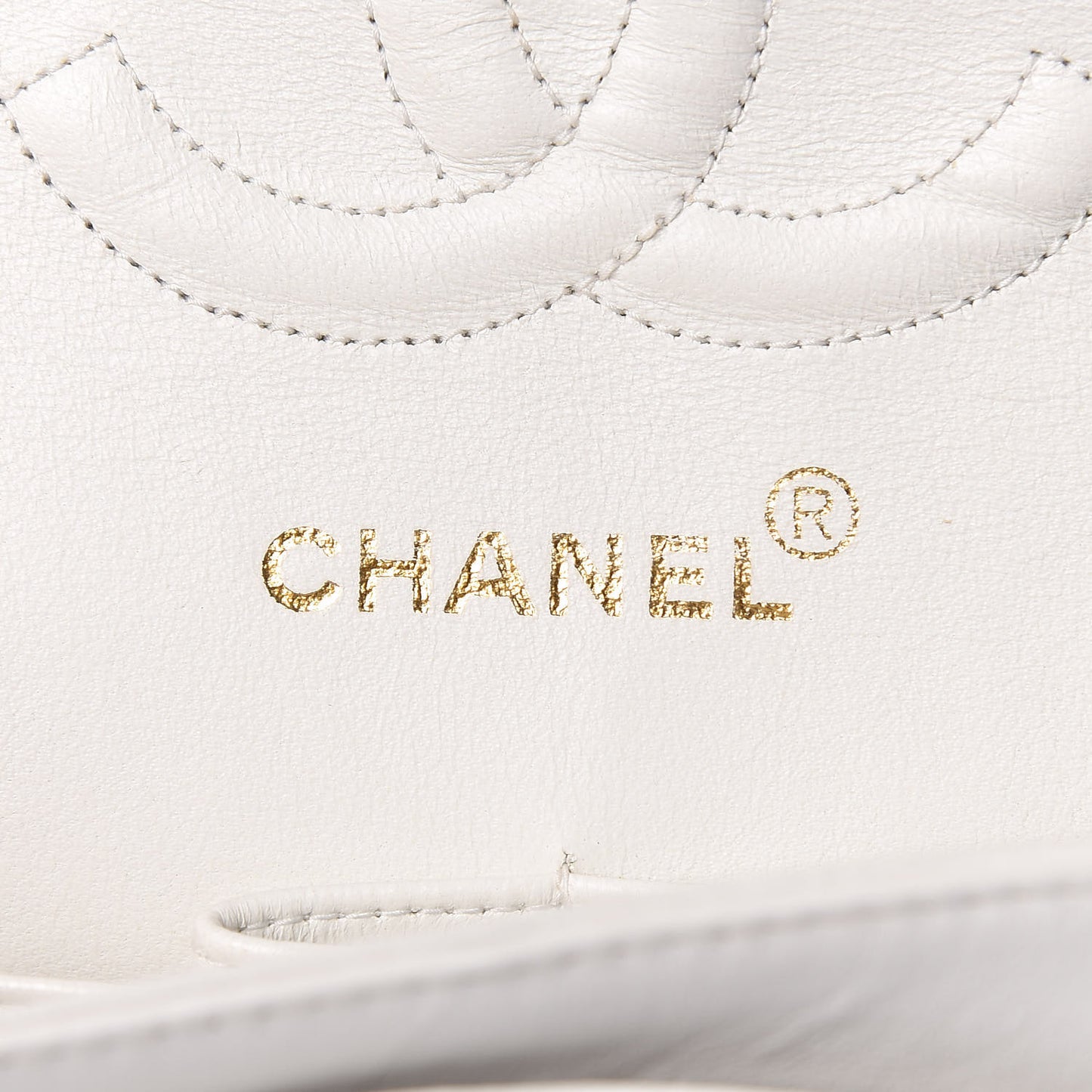 Lambskin Quilted Medium Double Flap White