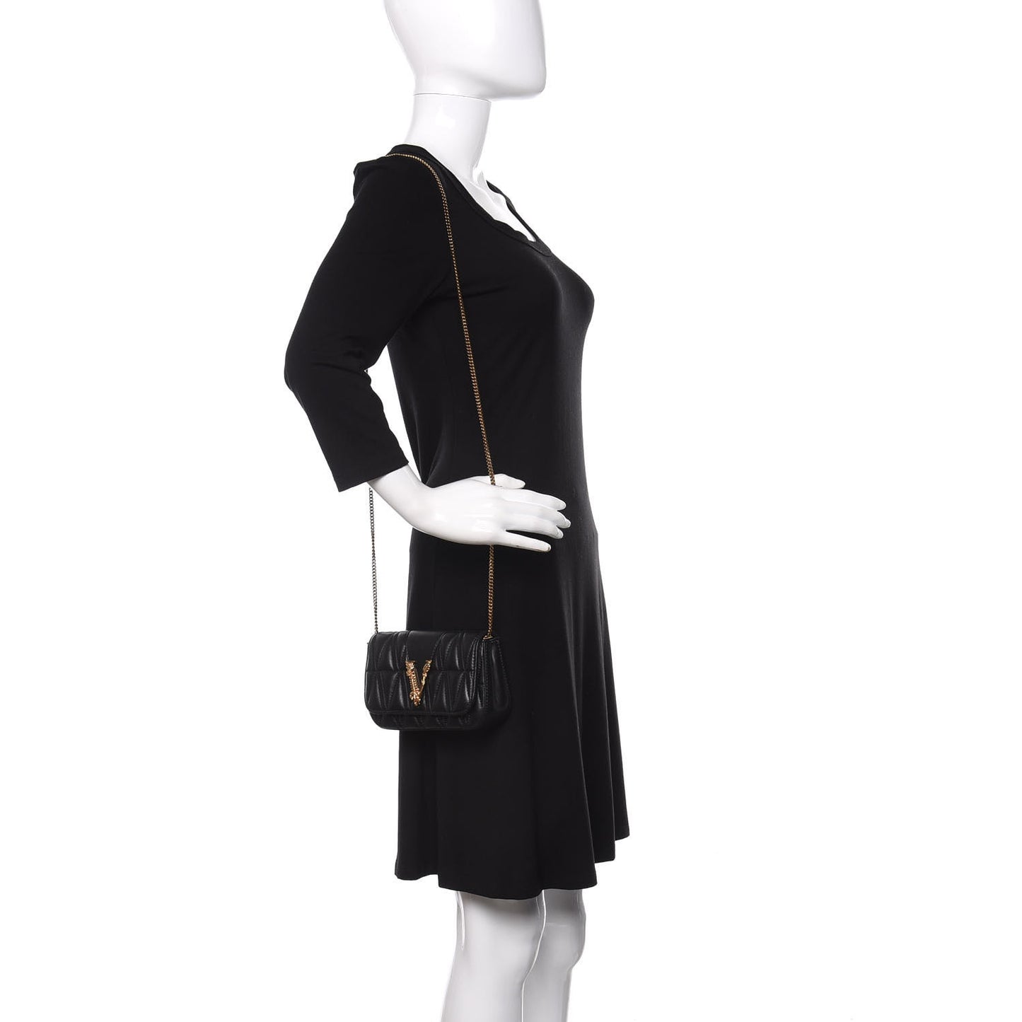 Nappa Quilted Virtus Evening Bag Black