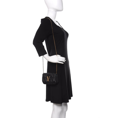 Versace Nappa Quilted Virtus Evening Bag Black 2 of 11