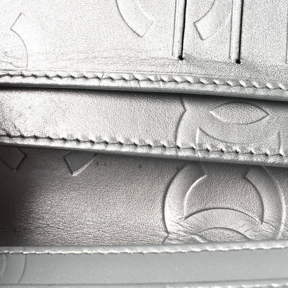 Chanel Calfskin Quilted Cambon Yen Wallet Black Silver 9 of 11