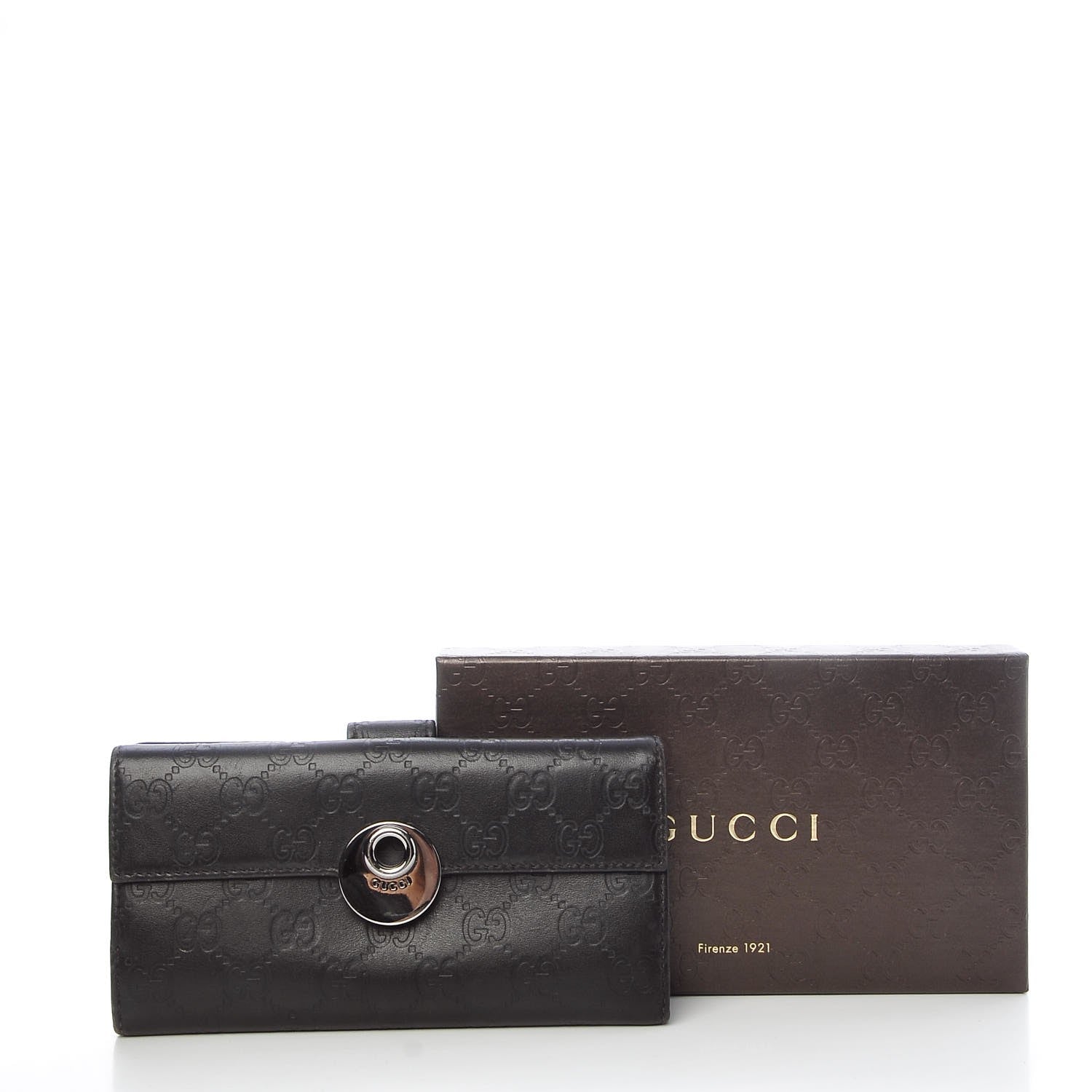 Gucci Guccissima Eclipse Continental Flap Wallet Dark Brown 9 of 9